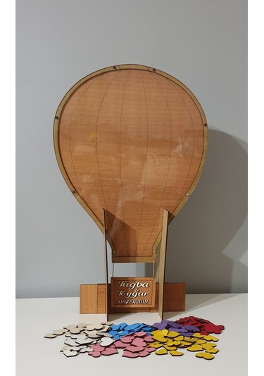 Hdrlazerdizayn Ahşap Balon Model Anı Defteri Pano