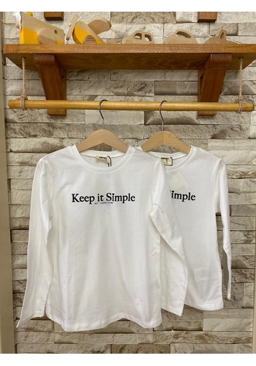 Koton Kız Çocuk Uzun Kollu T-shirt Ekru AY-5WKG10269AK