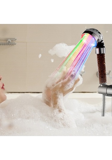 Ulzyvf Renk Değiştiren Led Filtreli Duş Başlığı - Su Tasarruflu & Klor Temizleyici Diğer Diğer