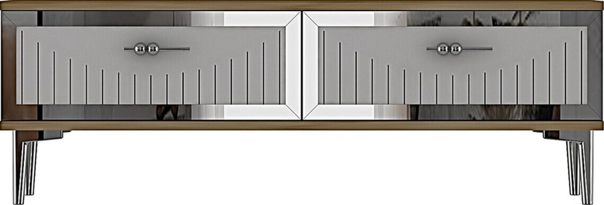 Tsa1204dbs - Tunatv120 Tv Stand, Tv Sehpası Safirmeşe-beyaz-sılver 120cm Beyaz