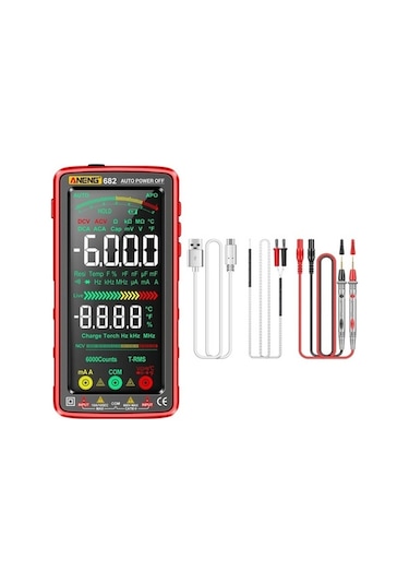 Xinxin 682 Smart Va Ters Ekranlı Otomatik Aralıklı Şarj Edilebilir Multimetre Xinxin
