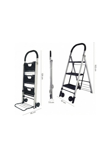 Flt60 60/120kg Katlanır Merdiven Ve Yük Taşıma Aracı Siyah-krom
