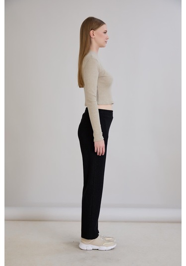 Sortie Collection Simli Örme Pantolon Siyah