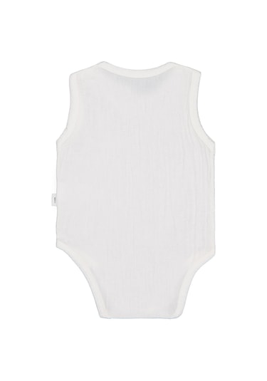 Civil Baby Ayıcık Baskılı 1-18 Ay Çıtçıtlı Badi - Ekru