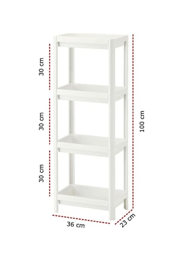 Omaş Household Product Beyaz Banyo Rafı, Organizer Raf, Çok Kullanışlı Raf Ünitesi