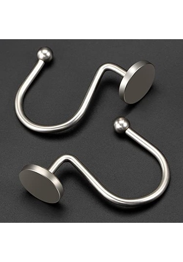 Qingmipy Paslanmaz Nikel Duş Perdesi Askıları - 12'li Set, Dayanıklı Metal Kancalar Diğer