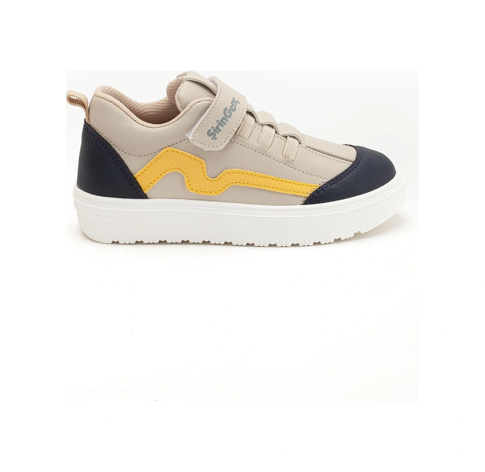 Şirinbebe Şiringenç Erkek Çocuk Spor Ayakkabı Ortopedik Bej Cırtlı Elastik Bağcıklı-4249 Bej