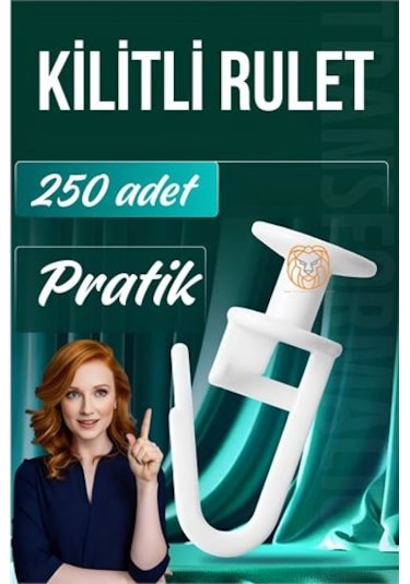 Kilitli Perde Düğmesi Perde Ruleti Perde Düğmesi 250 Adet Beyaz