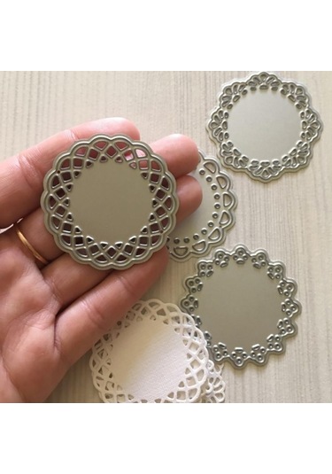 Jms 4 Adet Yuvarlak Dantel Metal Kesme Die Şablonlar