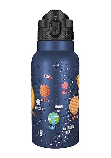 Çocuklar, Kızlar, Erkekler, Yalıtımlı Bardak 17 Oz Için Hasır Kapaklı Yalıtımlı Paslanmaz Çelik Yeniden Kullanılabilir Bardak İle Çocuk Su Şişesi Myg9ab Diğer