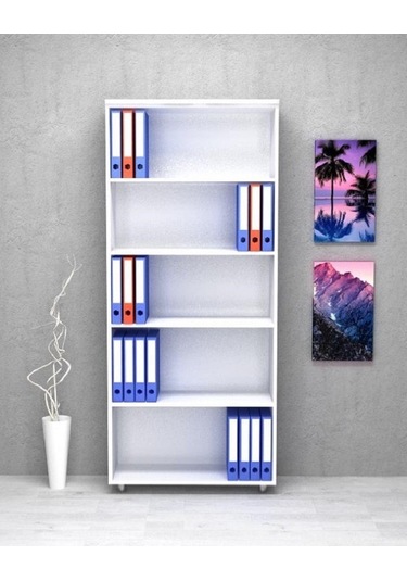 Kobiç Raflı Mdflam Dolap 80x35x185 Cm Beyaz Beyaz