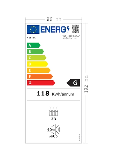 Vestel VLP-4000 4 Raf 33 Şişelik Şarap Soğutucusu