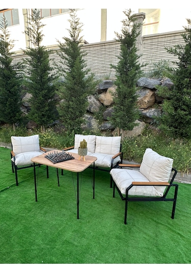 Duru Balkon, Bahçe, Cafe, Teras, Metal Koltuk Takımı 211 Masalı