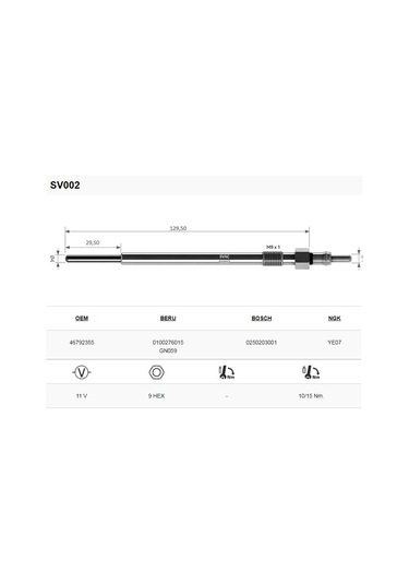Svac Opel Astra-Signum 1.9Cdti Isitma Bujisi 4'Lü Takım