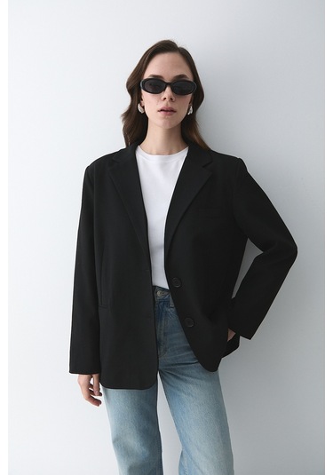 Siyah Blazer Ceket - 7619 Siyah