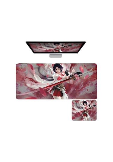 Primepickings Naraka: Bladepoint Mouse Pad Ekstra Büyük Kalınlaştırılmış E-spor Oyun Pedi Bilgisayar Klavye