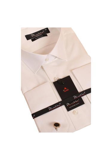 Krem 8 Drop Ekstra Uzun Kol Dar Kesim Micro Kumaş Kol Düğmeli Slim Fit Erkek Gömlek - 197-10 001