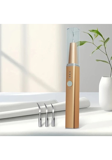 Willowhaven Golden Evde Kullanım İçin 3 Modlu 4 Metal Başlı Led Aydınlatmalı Elektrikli Diş Temizleyici Seti