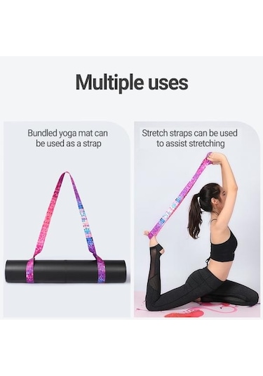 Pembe Yoga Streç Bant Ayarlanabilir Ultra Hafif Nefes Alabilir Pembe