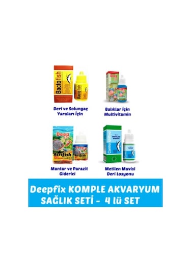 Deep Fix Akvaryum Balık Sağlık Bakım Seti - 4 Lü Set
