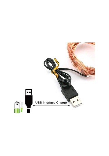 Mufunye Noel Dekorasyonu, 5 Metre 50 Işıklı Isıtıcı Beyaz Işık Halkası