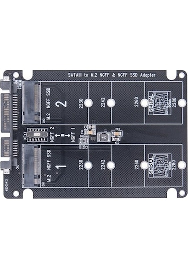 Xurunkeji Çift Ngff - Sata Adaptörü 2 Port M.2 Sata Ssd B Anahtarı 2230 2242 2260 2280 M2 Ssd İçin Sata3.0 6gbps Dönüştürücü Pc İçin