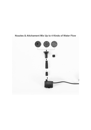 4 Nozullu 2.5 W Dıy Birdbath Dalgıç Güneş Çeşmesi Pompası