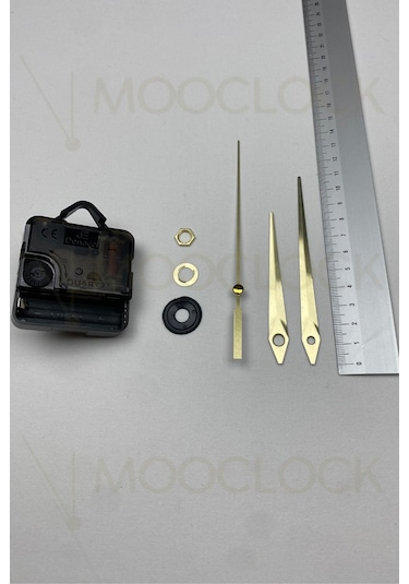 Saat Mekanizması, Akar Sessiz Duvar Saati Mekanizması, 14 Mm Şaft Askılı Kısa Gold