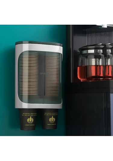 Ayt Sunup Sn-27108 Kendinden Yapışkanlı Çiftli Plastik Karton Bardak Dispenseri Su Sebili Kahve Makinası Yanı Bardaklık Diğer