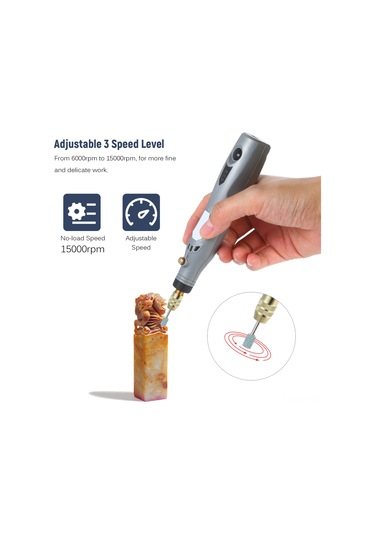 Youtek 3 Hız Ayarlı Şarj Edilebilir Mini Elektrikli Taşlama Makinesi, 21 Parça Aksesuar Seti İle Polisaj Ve Delme İşlemleri İçin