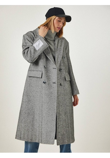Hot Fashion Kadın Kırçıllı Gri Gri - Siyah