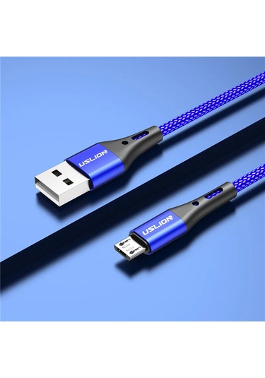 Uslıon 3a Mikro Usb Hızlı Şarj Kablosu Samsung Uyumlu Xiaomi Huawei Realme Oppo İçin 0.5/1/2/3 Mmavi2m