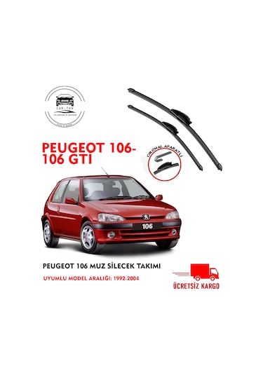 Peugeot 106 VS 106 GTİ ön cam silecek seti  (1992-2004) arası