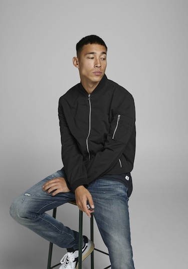 Jack & Jones Fermuarlı Bomber Ceket 12165203 Black Siyah