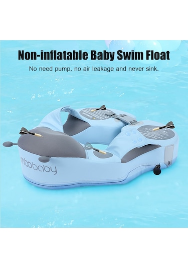Moveevo Mambobaby Şişirmesiz Bebek Yüzme Simidi: 8-36 Aylık, Su Geçirmez & Güneşlikli