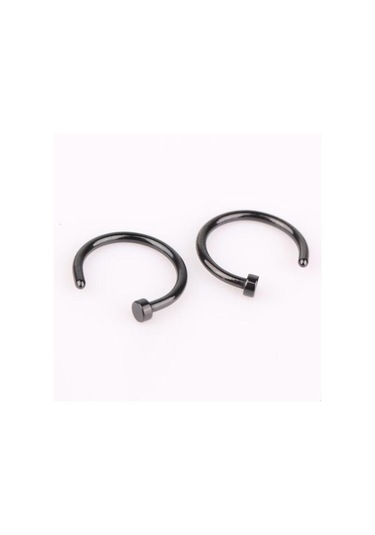 Siyah Moda Sahte Septum Tıbbi Titanyum Burun Halkası Vücut Klip Çember Kadınlar İçin Piercing Takı 1 Adet Siyah