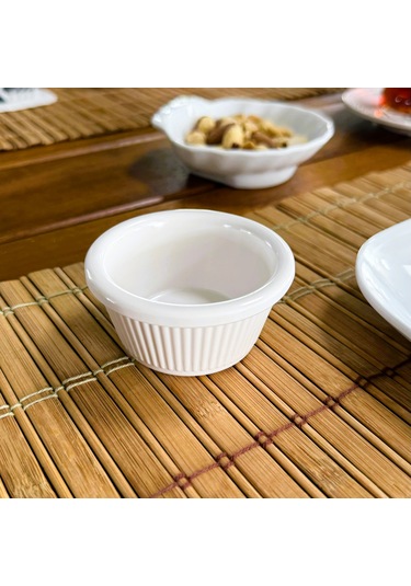 Alezy 527 Göreme Melamin Termostar Yuvarlak Sosluk 7 Cm Beyaz