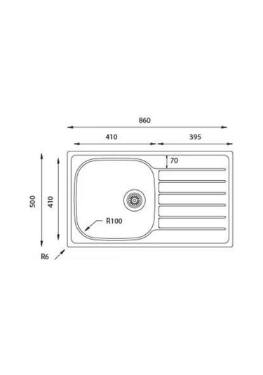 Ukinox Hypnos 50 Dekorlu Sağ Eviye Inox