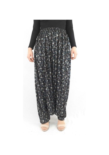 Özözkanlar Çiçekli Yöresel Menekşe Aşağıdan Ağlı Bayan Şalvar Renk-3 Çok Renkli