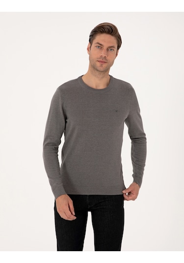 Pierre Cardin Erkek Gri Melanj Kazak /triko 50314192-vr086 Gri Melanj