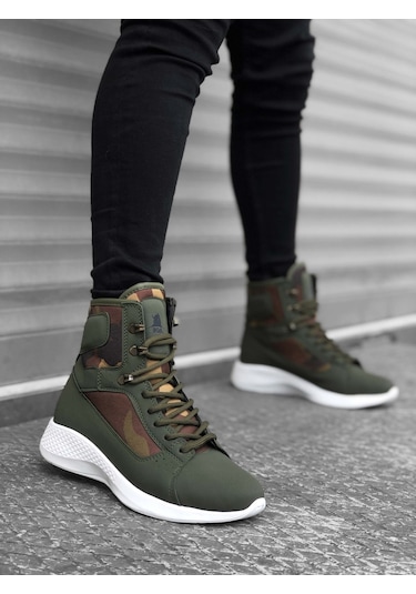 Ba0600 Bağcıklı Haki Kamuflaj Kısa Boksör Unisex Spor Postal Bot Haki