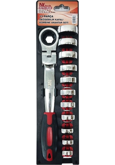 Nt Tools Ncta13kas Değişebilir Kafalı Mafsallı Kombine Anahtar Seti 13 Parça