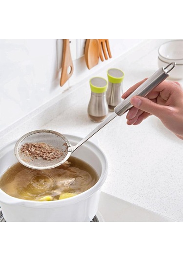 Ximistore9 Inox Gelişmiş Zarf Süzgeci - Uzun Saplı Zeytinyağı Süzme, Çorba Köpük Alma Ve Mutfak Filtre Aleti Diğer