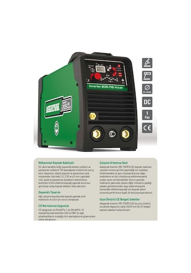 Askaynak Inverter 205 Tig Pulse Argon Tıg Kaynak Makinesi