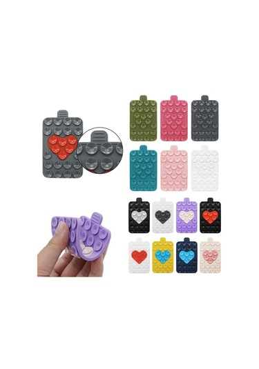 Dayanıklı Vantuzlu Telefon Tutucu Çok Fonksiyonlu Silikon Vantuz Ped Cep Telefonu İçin White