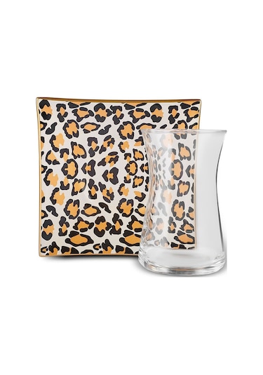 Karaca  Leopar Kare 12 Parça Çay Seti