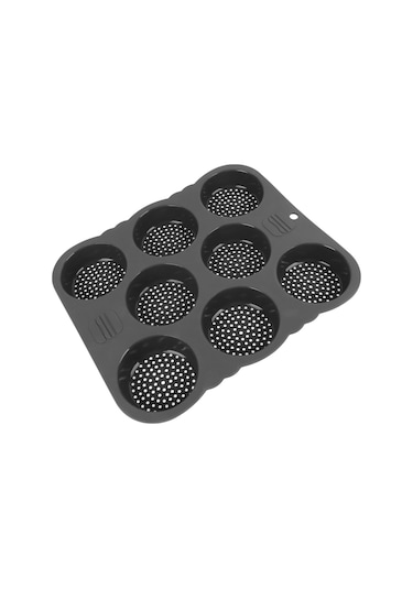 Shineyee Yemek Dereceli Silikon Hamburger Ekmek Kalıbı, 8 Lü, Isı Dağıtımı İyi, Kaymaz, Fırın Uyumlu, Temizliği Kolay Diğer