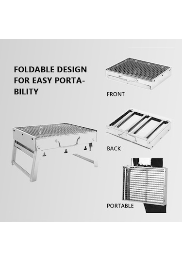 Madfox Roadtrip Portatif Katlanır Bbq Mangal Açık Gri