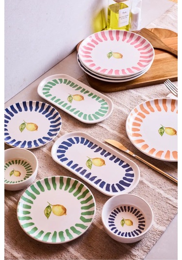 Limone 10 Parça 4 Kişilik Kahvaltı Takımı Cokrenklı Çok Renkli