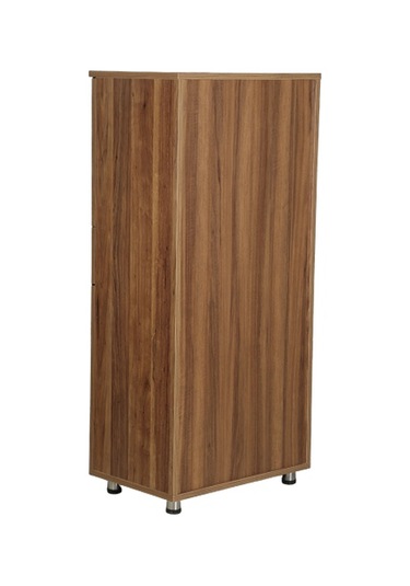 Çok Amaçlı Dolap 130 CM Hard Parlak Ceviz Suntalem 4Raf 1 Çekmece Ceviz